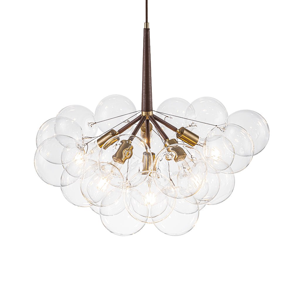 Kvennal Mocha Mousse Clear Glass Chandelier - Lamp Copper