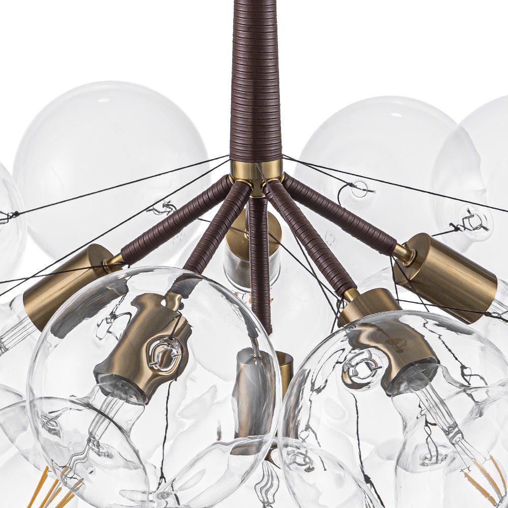 Kvennal Mocha Mousse Clear Glass Chandelier - Lamp Copper