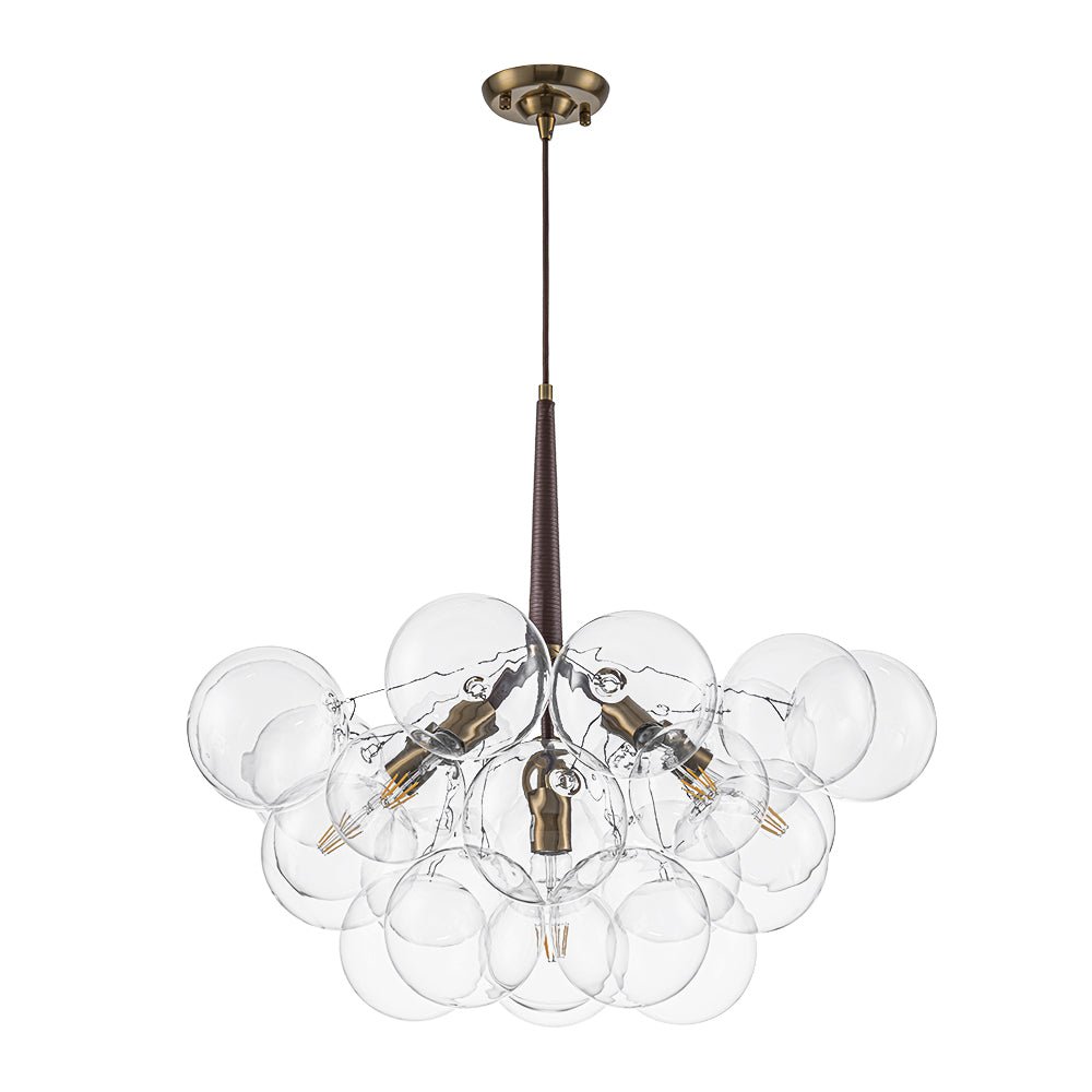 Kvennal Mocha Mousse Clear Glass Chandelier - Lamp Copper