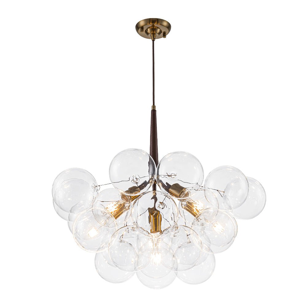 Kvennal Mocha Mousse Clear Glass Chandelier - Lamp Copper