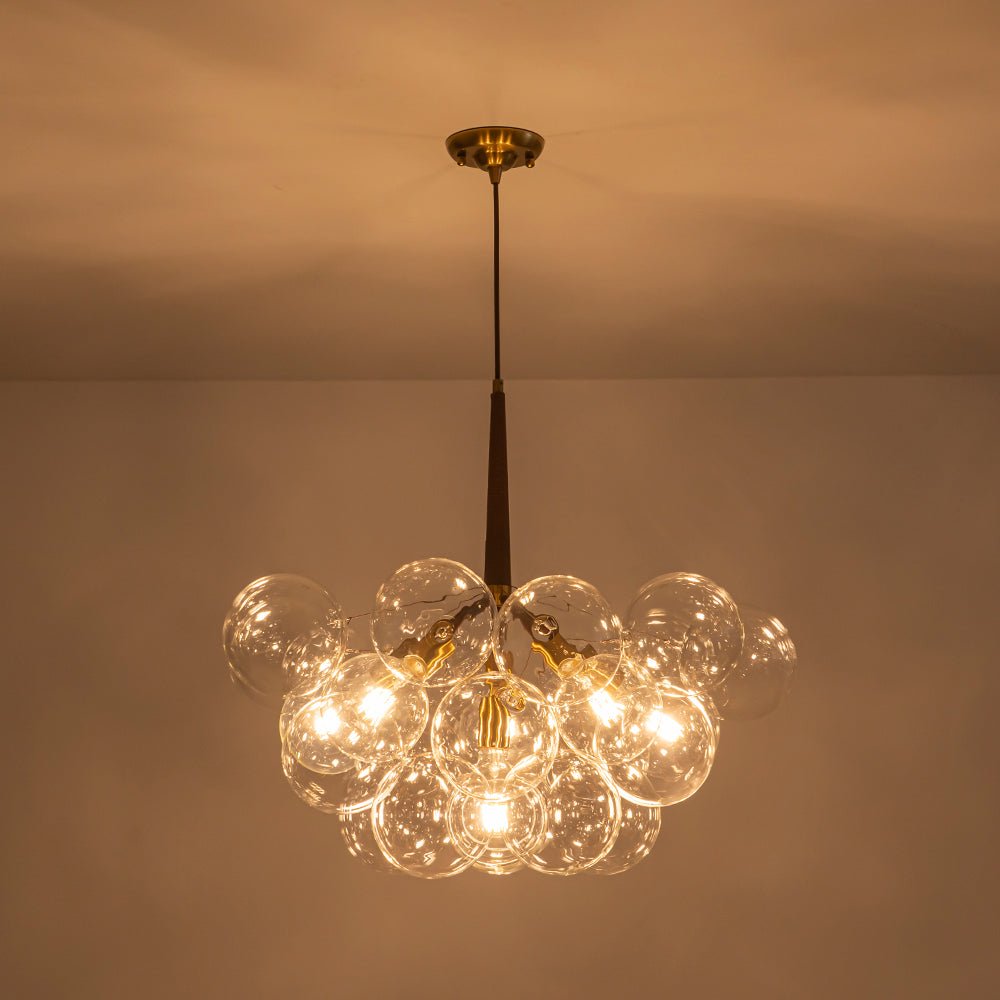 Kvennal Mocha Mousse Clear Glass Chandelier - Lamp Copper