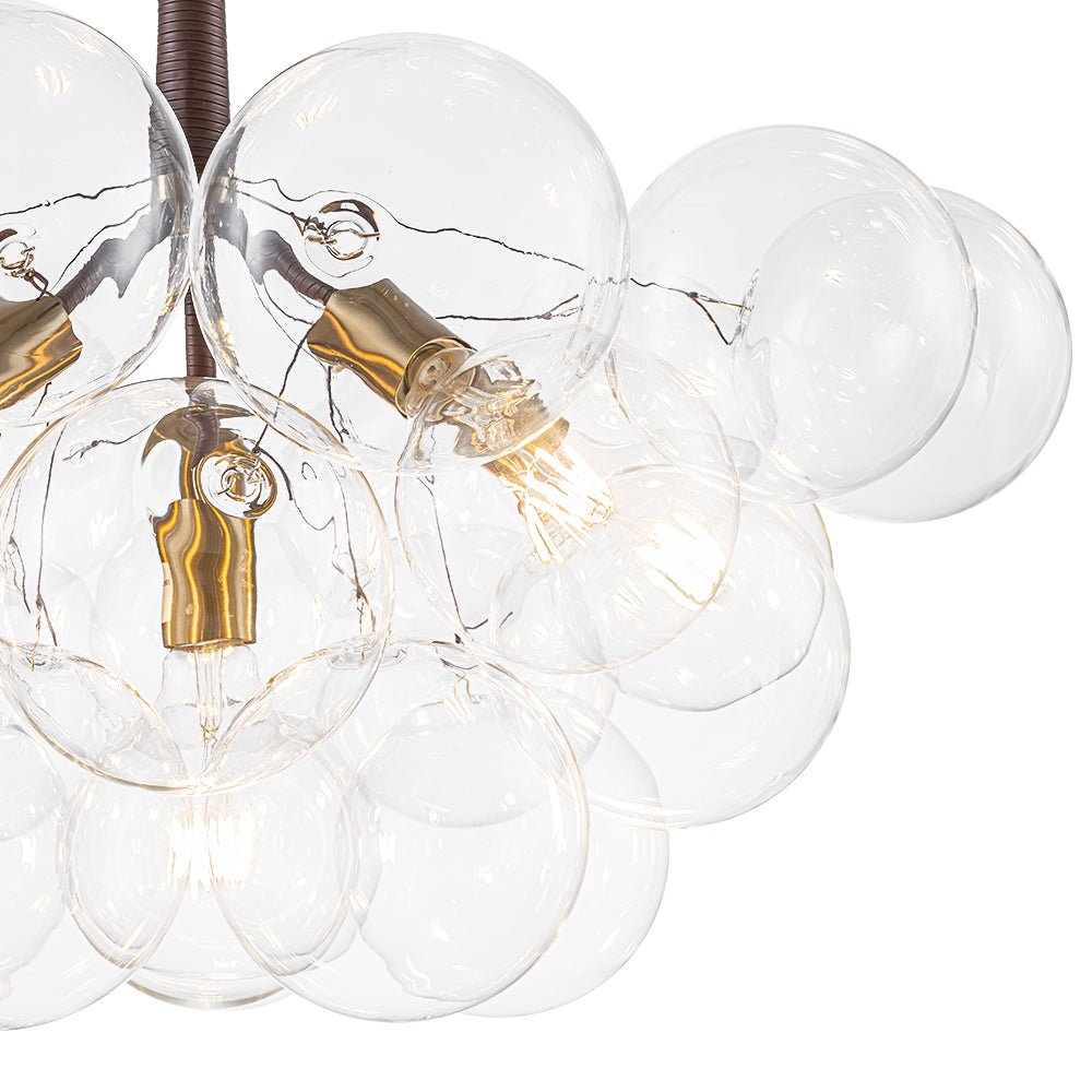 Kvennal Mocha Mousse Clear Glass Chandelier - Lamp Copper