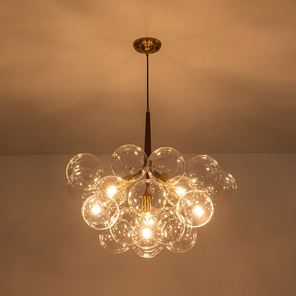 Kvennal Mocha Mousse Clear Glass Chandelier - Lamp Copper