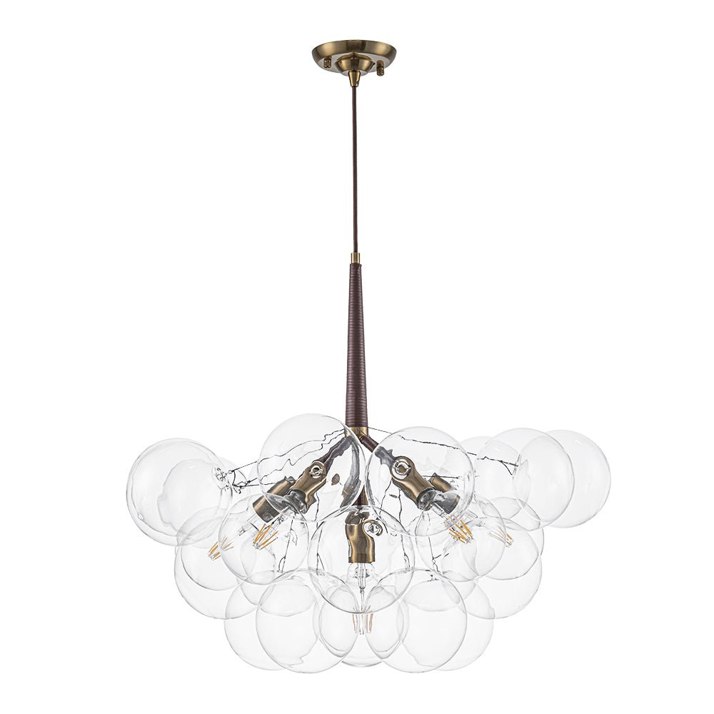 Kvennal Mocha Mousse Clear Glass Chandelier - Lamp Copper
