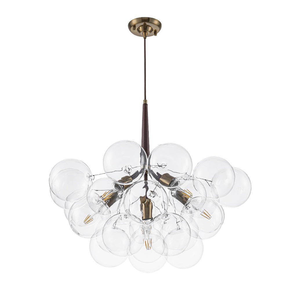Kvennal Mocha Mousse Clear Glass Chandelier - Lamp Copper