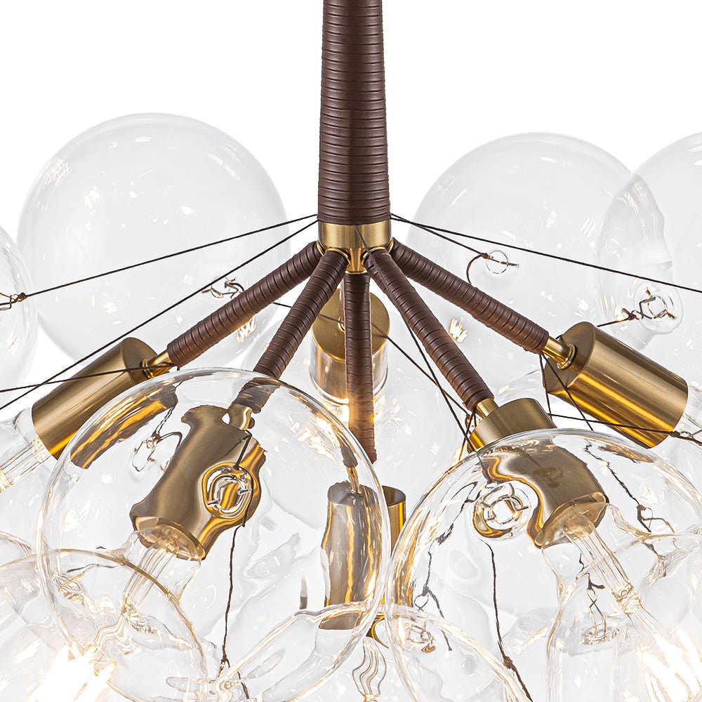 Kvennal Mocha Mousse Clear Glass Chandelier - Lamp Copper