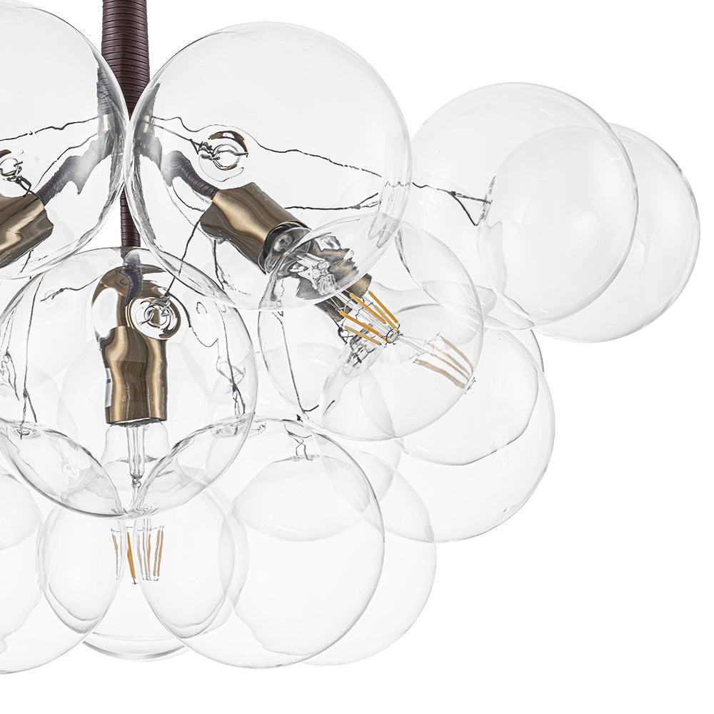 Kvennal Mocha Mousse Clear Glass Chandelier - Lamp Copper