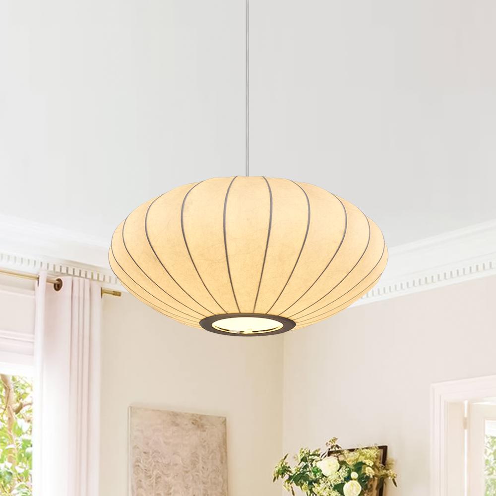 Mjolnir Single Modern Fabric Pendant Light - Lamp Copper