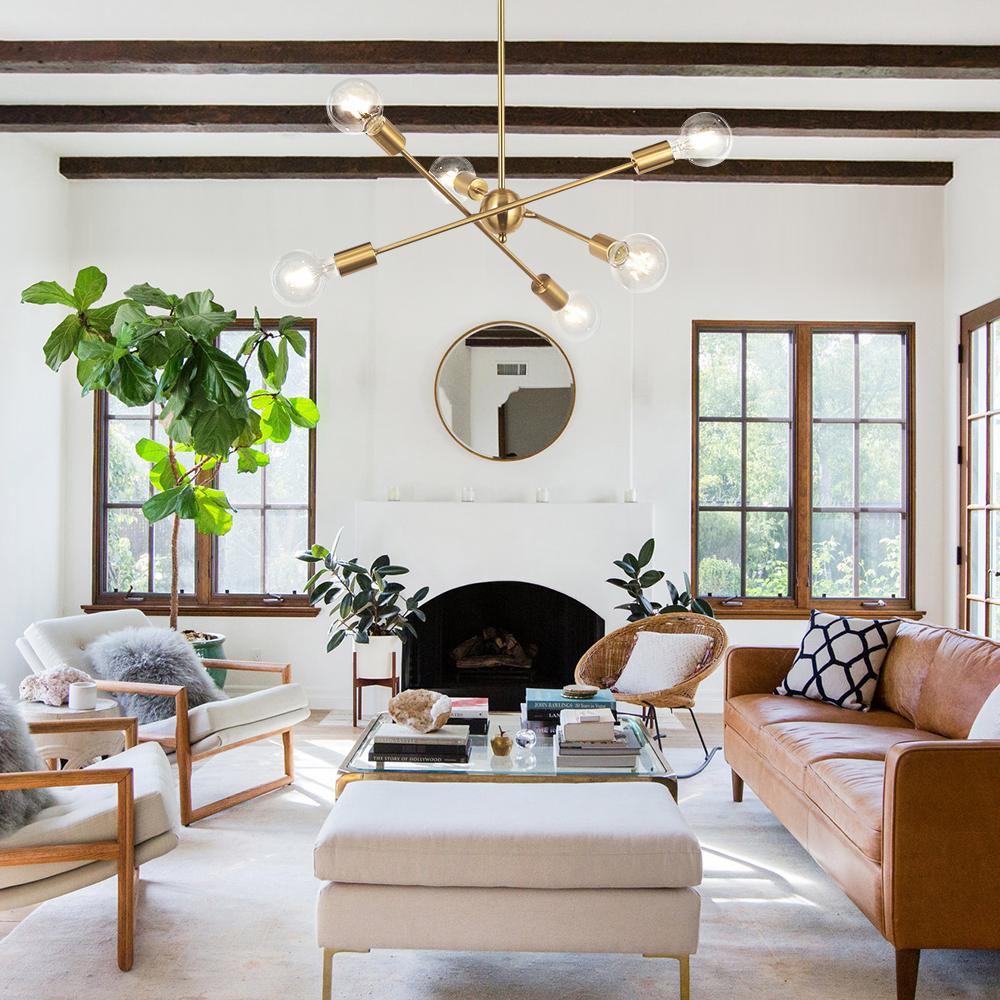 Varde Modern Sputnik Metal Chandelier - Lamp Copper