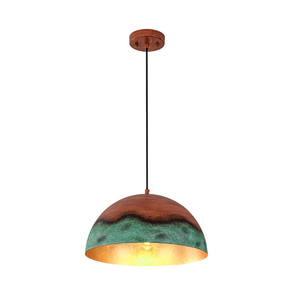 Fjord Oversized Industrial Metal Dome Pendant Light - Lamp Copper