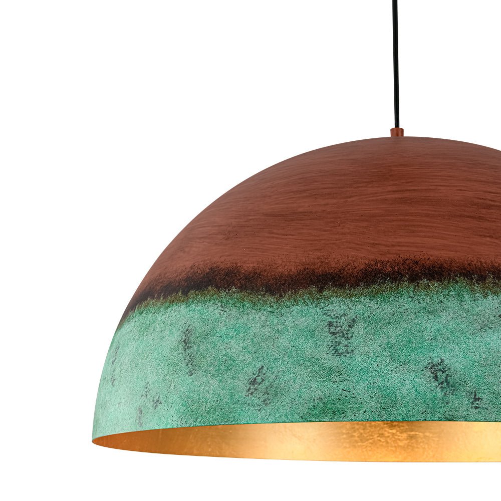 Fjord Oversized Industrial Metal Dome Pendant Light - Lamp Copper