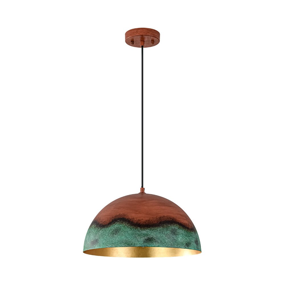 Fjord Oversized Industrial Metal Dome Pendant Light - Lamp Copper
