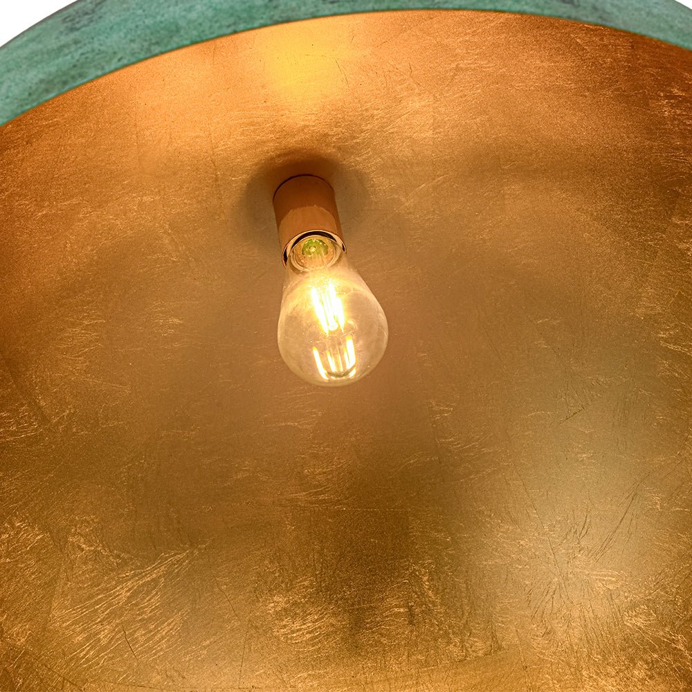 Fjord Oversized Industrial Metal Dome Pendant Light - Lamp Copper