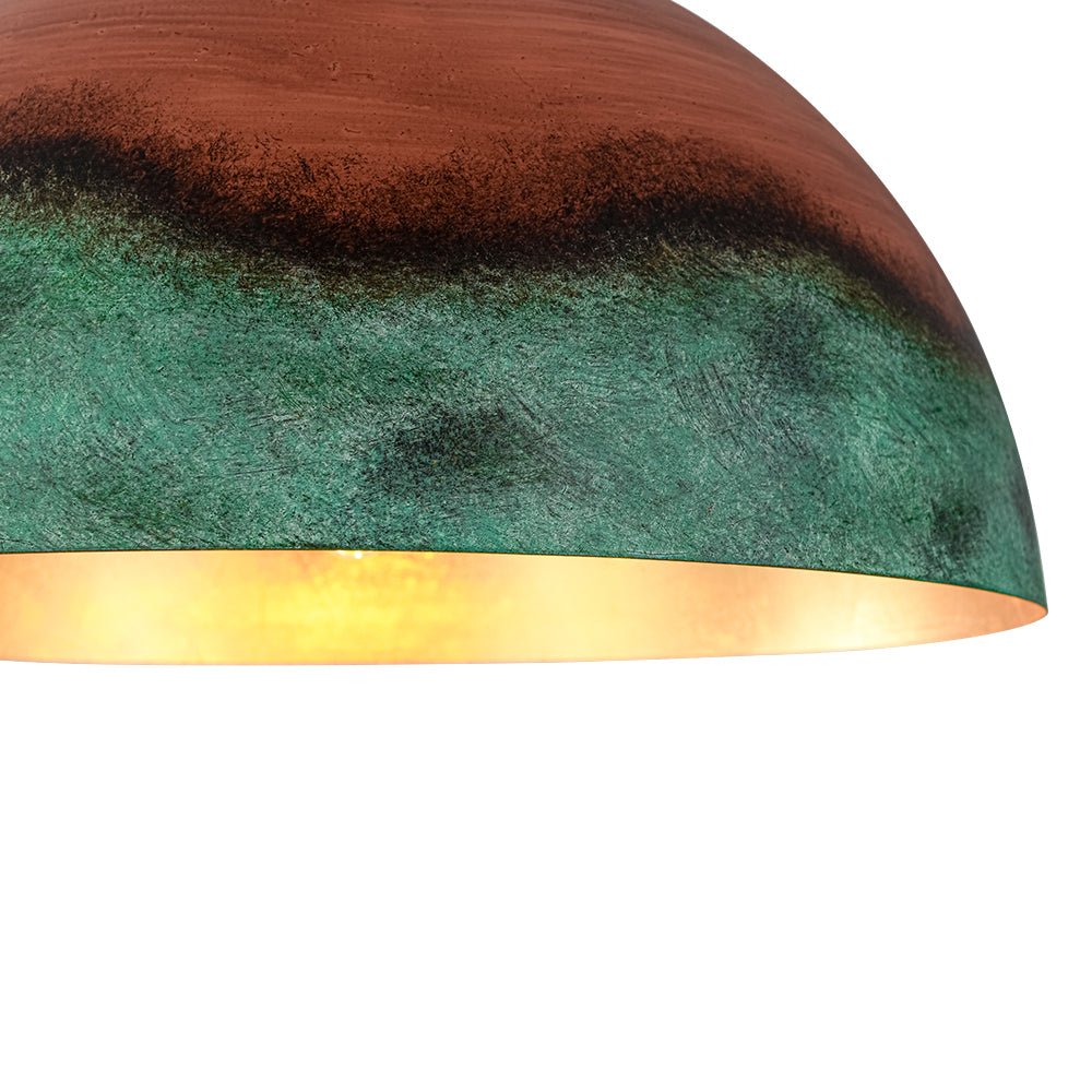 Fjord Oversized Industrial Metal Dome Pendant Light - Lamp Copper