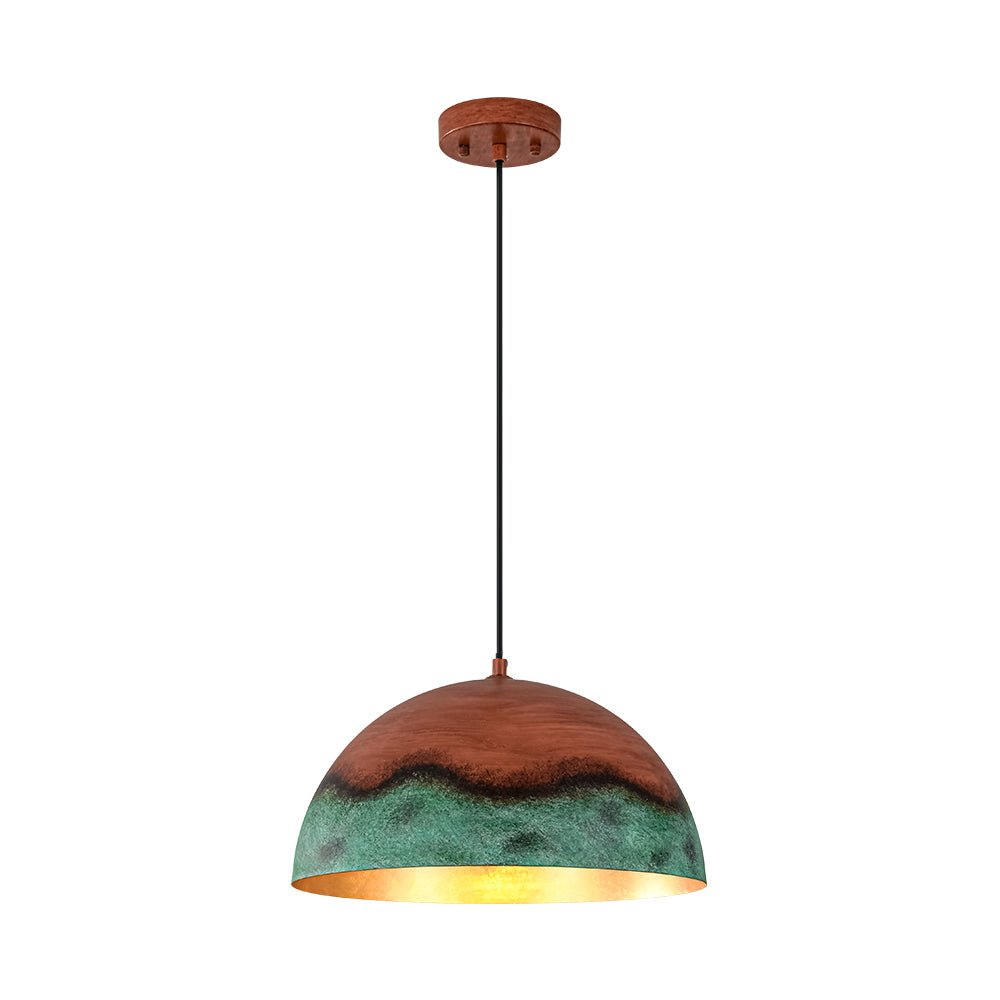 Fjord Oversized Industrial Metal Dome Pendant Light - Lamp Copper