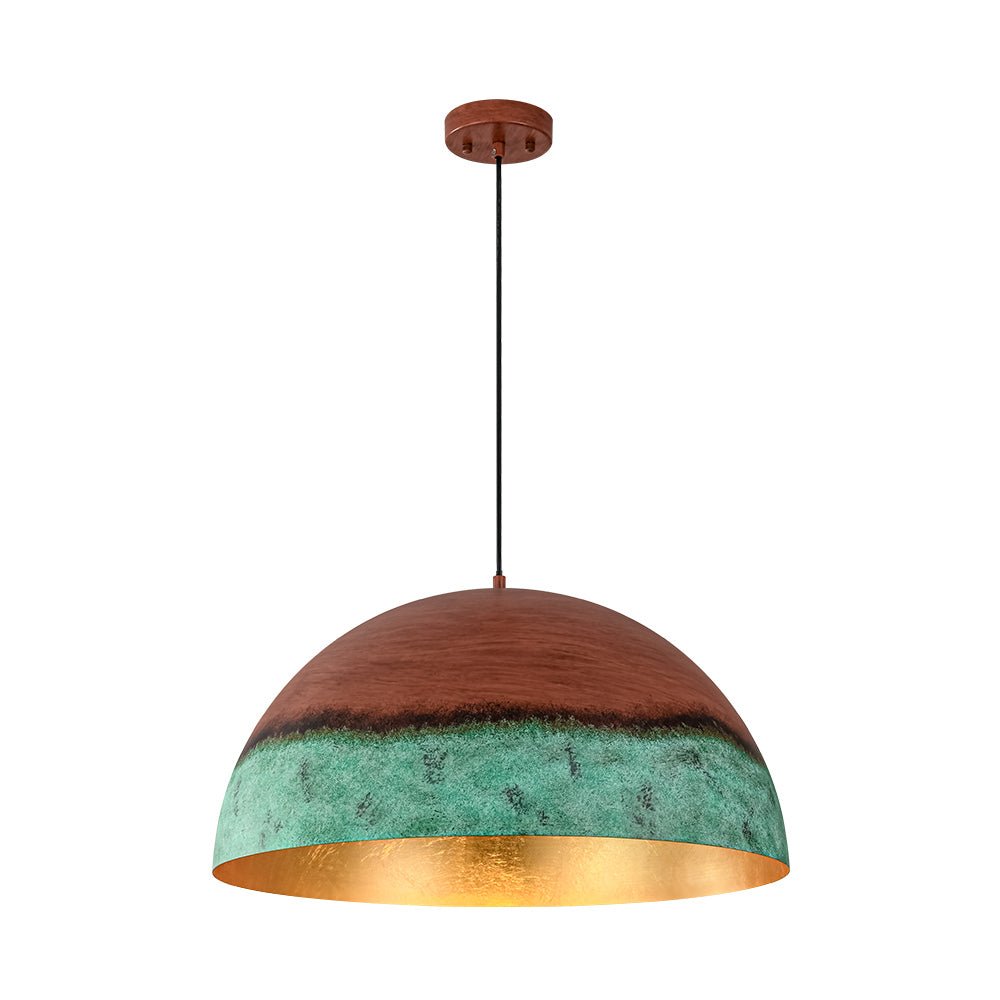 Fjord Oversized Industrial Metal Dome Pendant Light - Lamp Copper