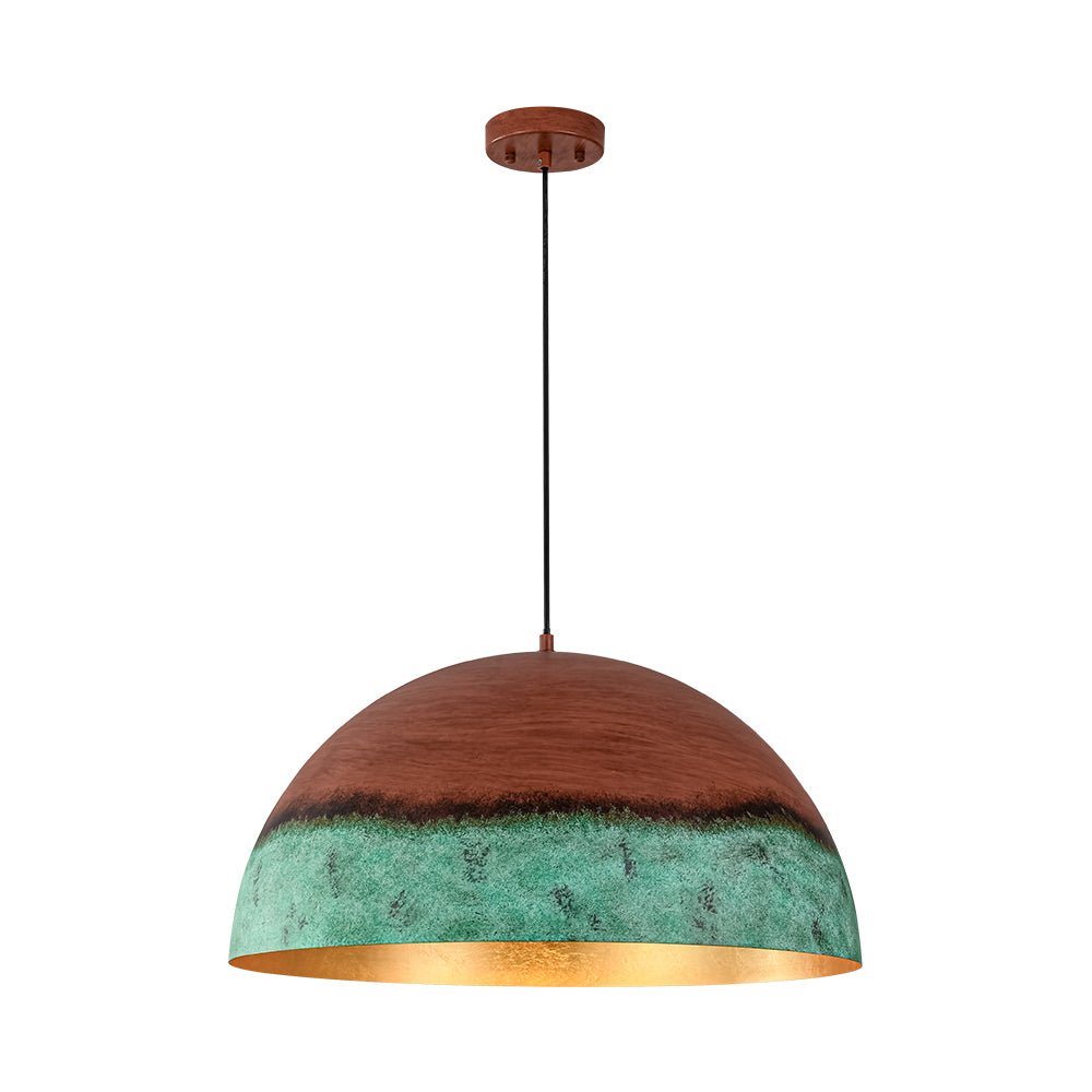 Fjord Oversized Industrial Metal Dome Pendant Light - Lamp Copper