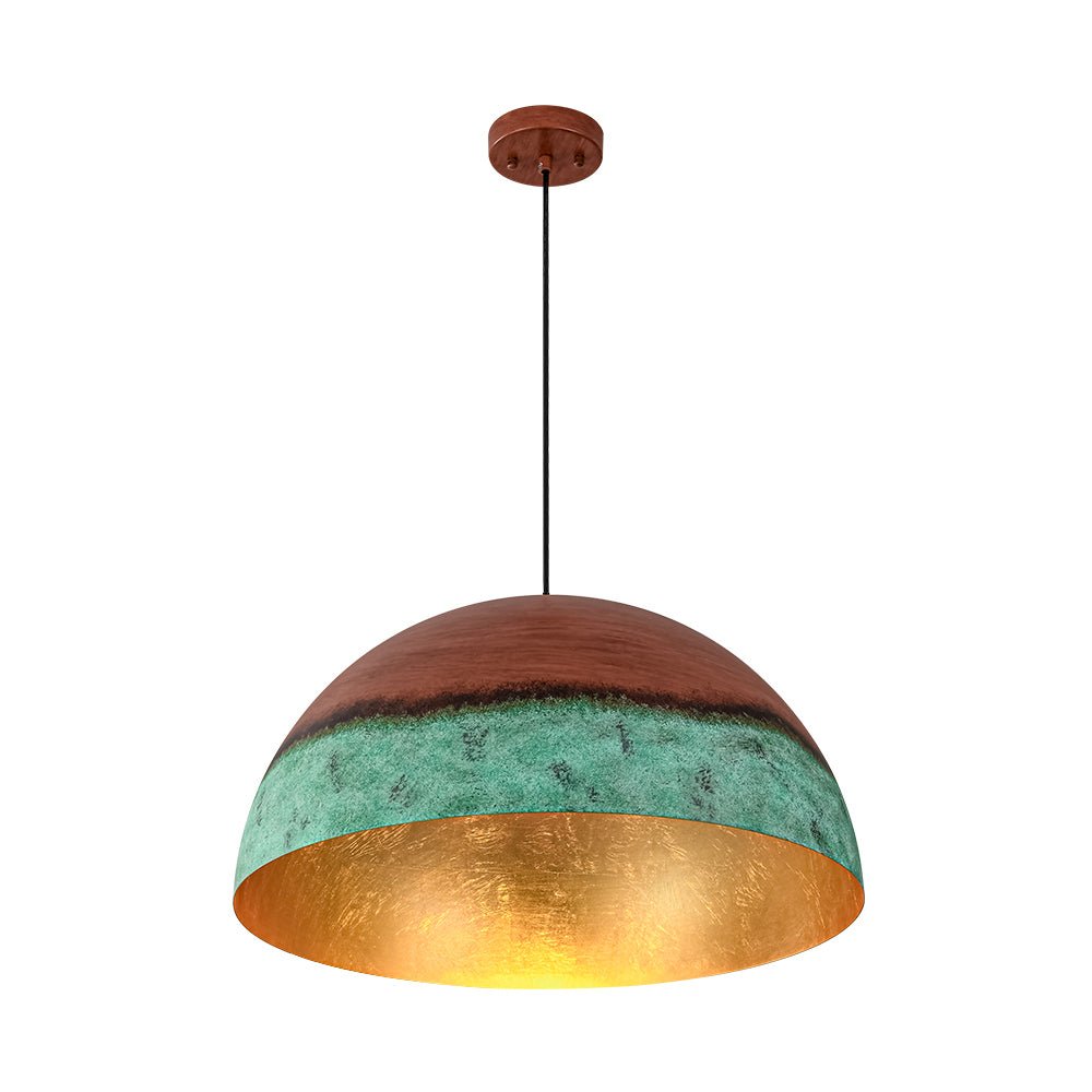 Fjord Oversized Industrial Metal Dome Pendant Light - Lamp Copper
