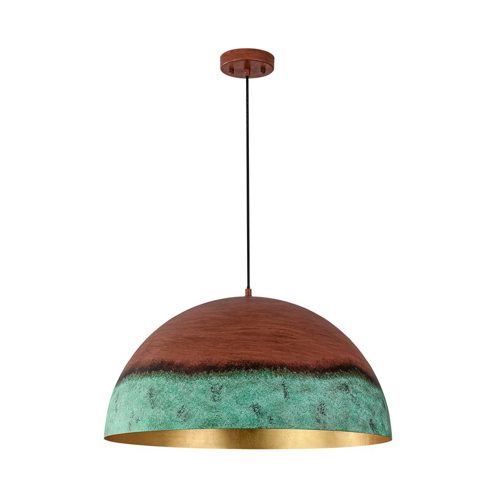 Fjord Oversized Industrial Metal Dome Pendant Light - Lamp Copper