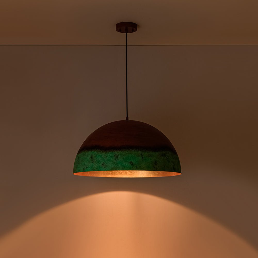 Fjord Oversized Industrial Metal Dome Pendant Light - Lamp Copper