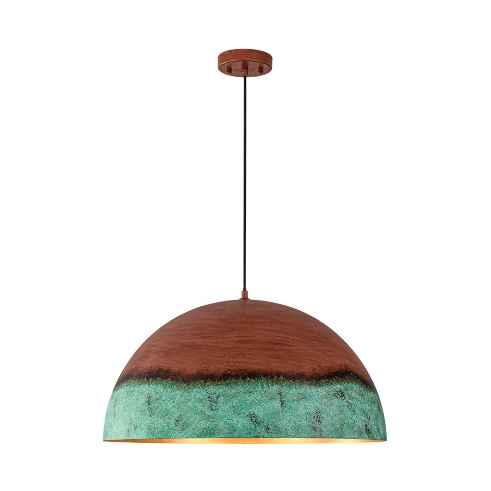 Fjord Oversized Industrial Metal Dome Pendant Light - Lamp Copper