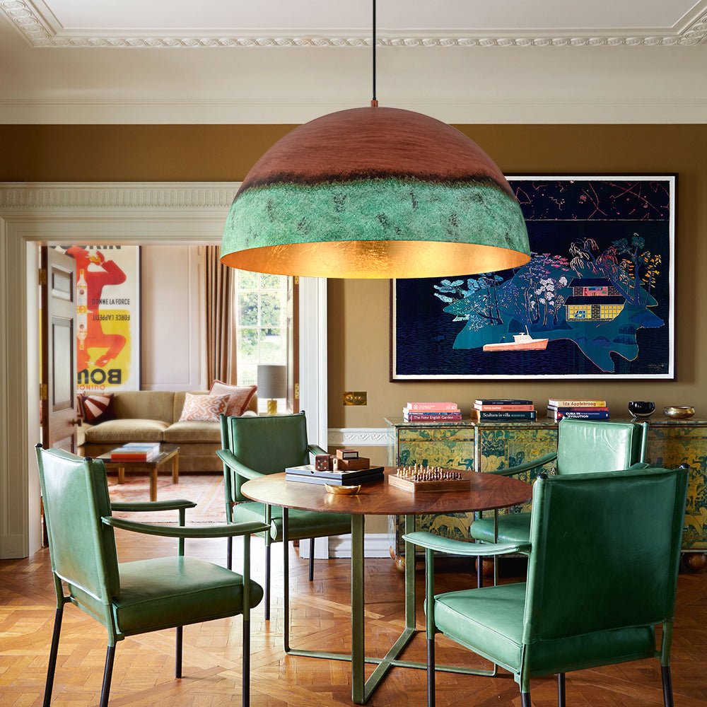 Fjord Oversized Industrial Metal Dome Pendant Light - Lamp Copper