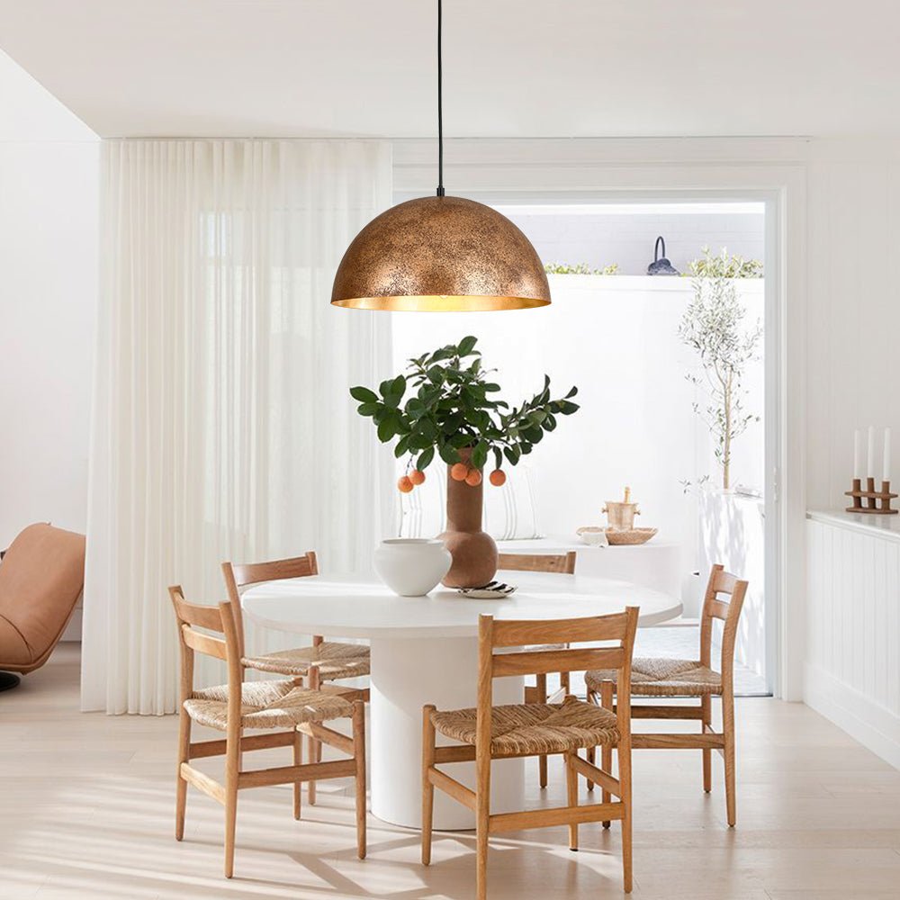 Aevum Modern Metal Dome Pendant Light - Lamp Copper