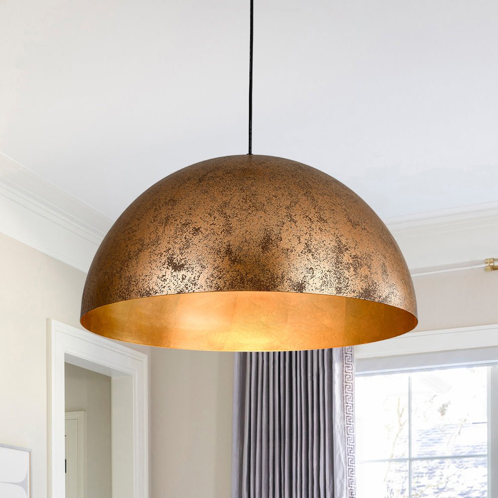 Aevum Modern Metal Dome Pendant Light - Lamp Copper