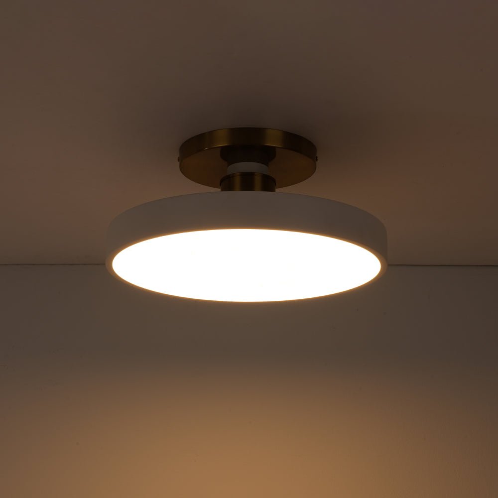 Fljota Scandinavian Brass LED Metal Semi Flush Light - Lamp Copper