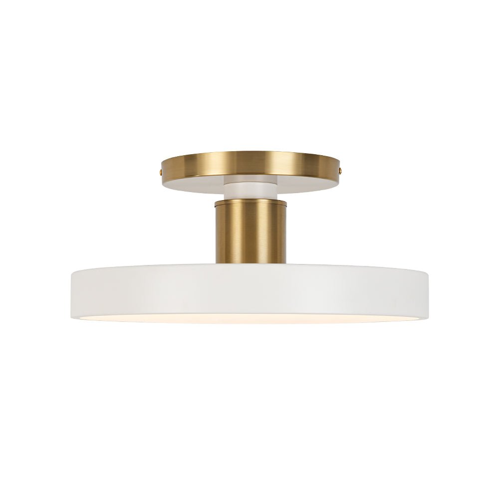 Fljota Scandinavian Brass LED Metal Semi Flush Light - Lamp Copper