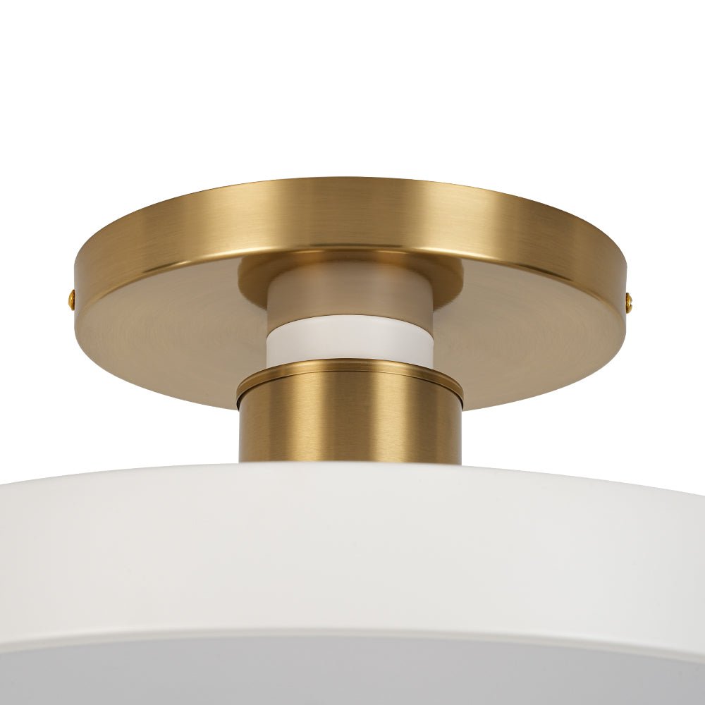 Fljota Scandinavian Brass LED Metal Semi Flush Light - Lamp Copper