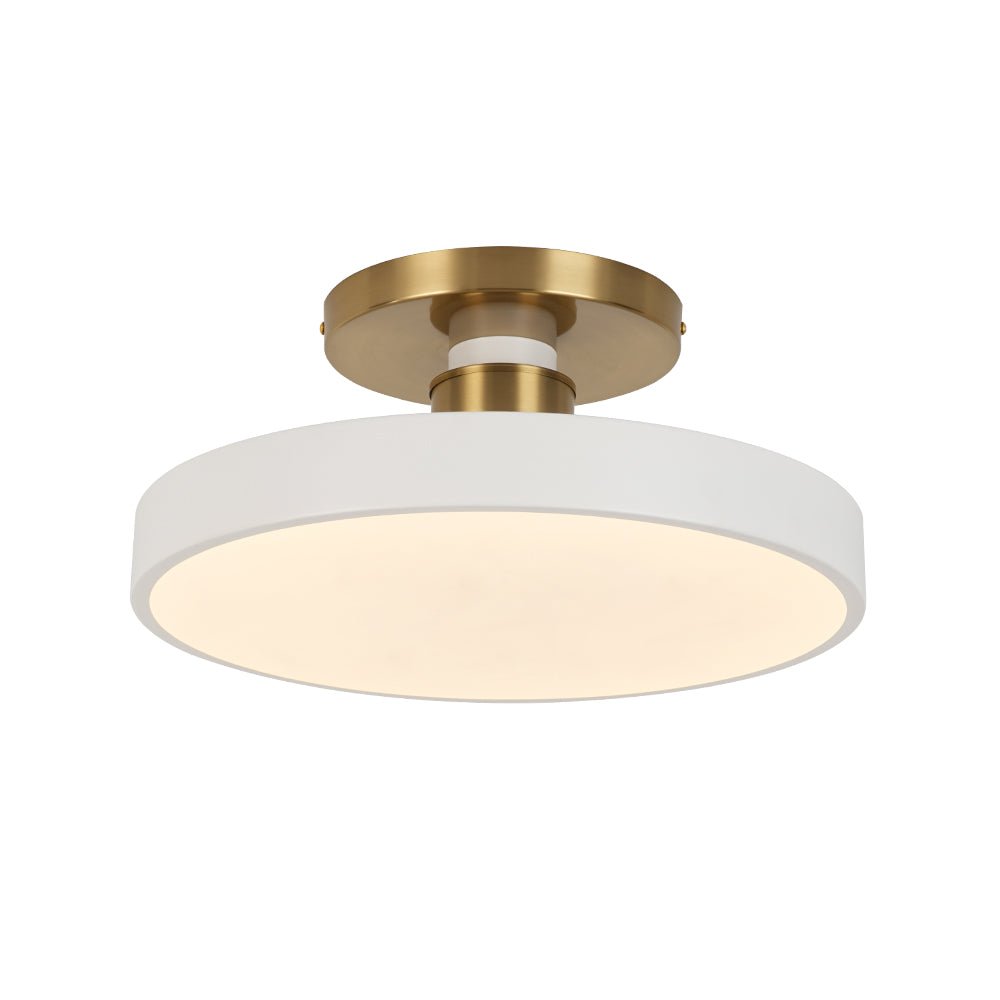 Fljota Scandinavian Brass LED Metal Semi Flush Light - Lamp Copper
