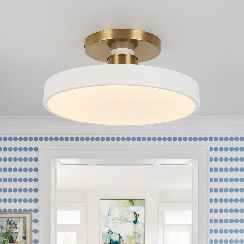 Fljota Scandinavian Brass LED Metal Semi Flush Light - Lamp Copper
