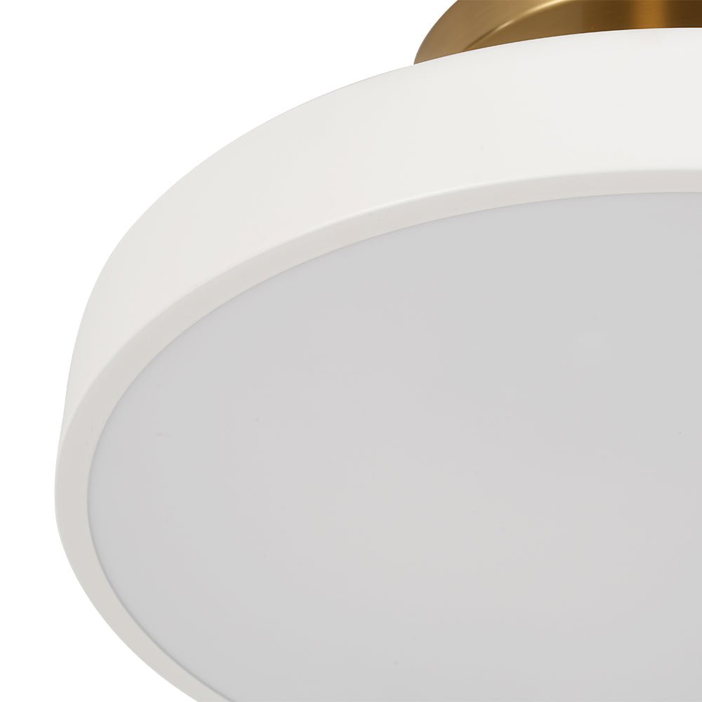 Fljota Scandinavian Brass LED Metal Semi Flush Light - Lamp Copper