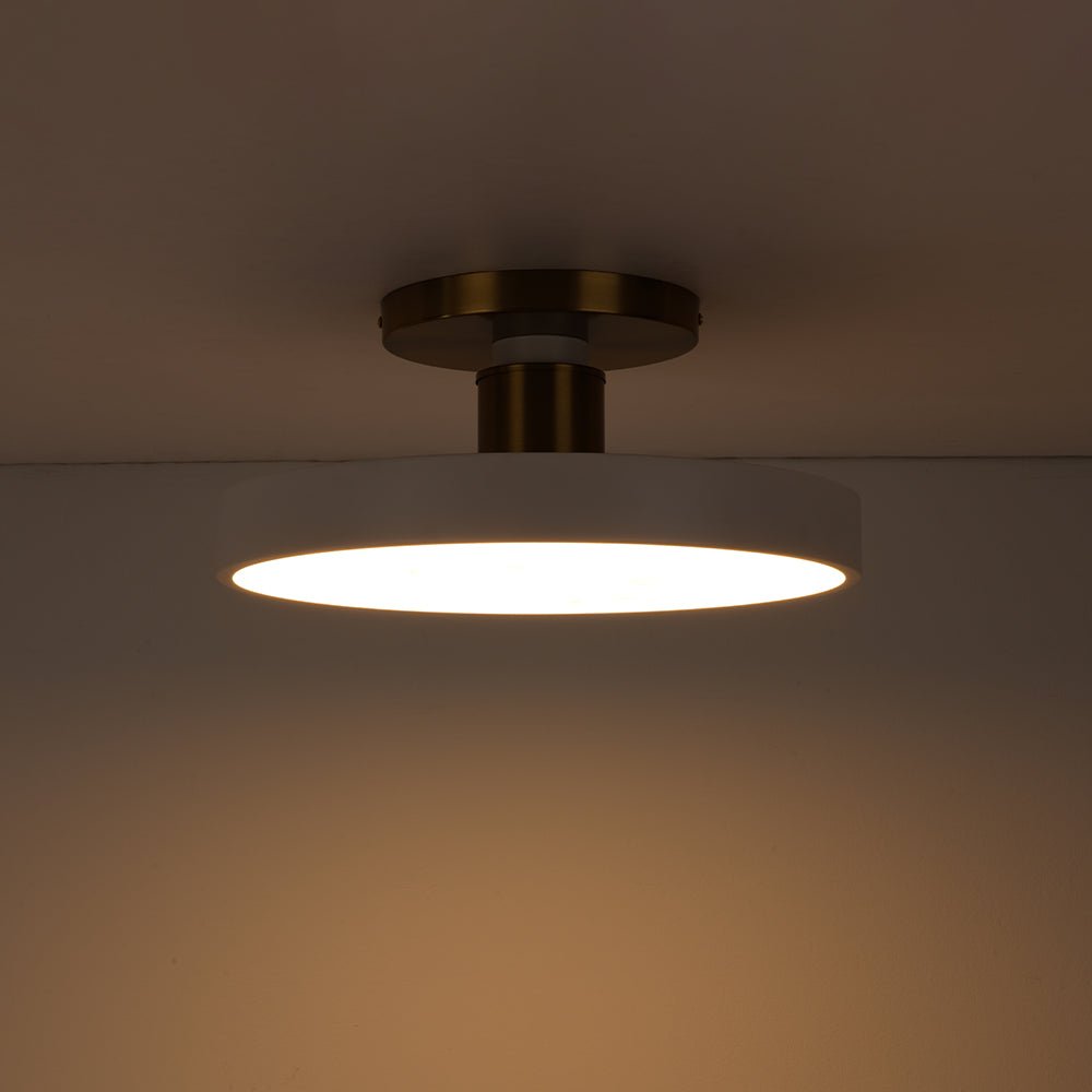 Fljota Scandinavian Brass LED Metal Semi Flush Light - Lamp Copper