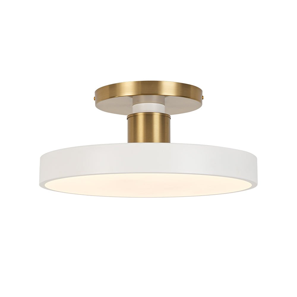Fljota Scandinavian Brass LED Metal Semi Flush Light - Lamp Copper
