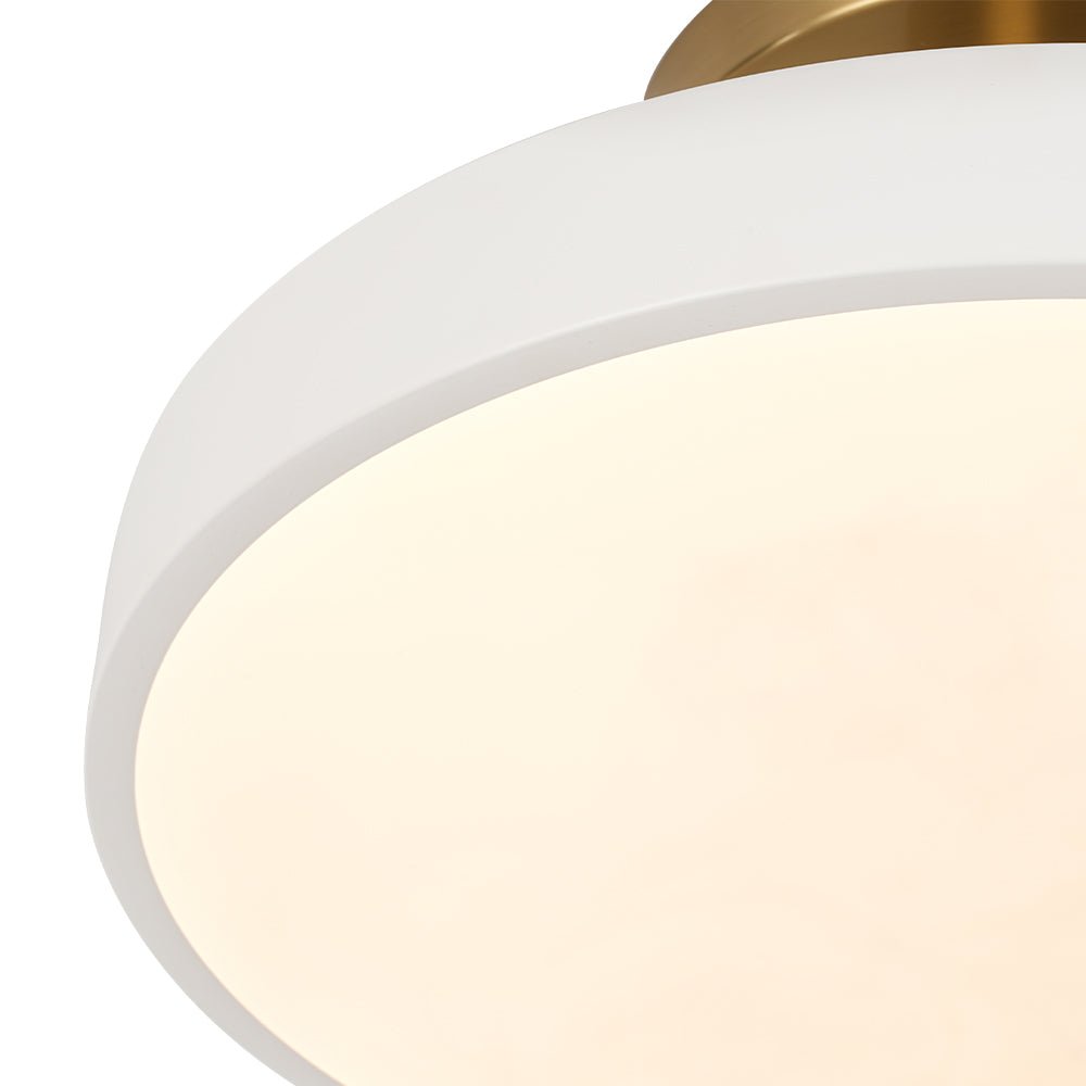 Fljota Scandinavian Brass LED Metal Semi Flush Light - Lamp Copper