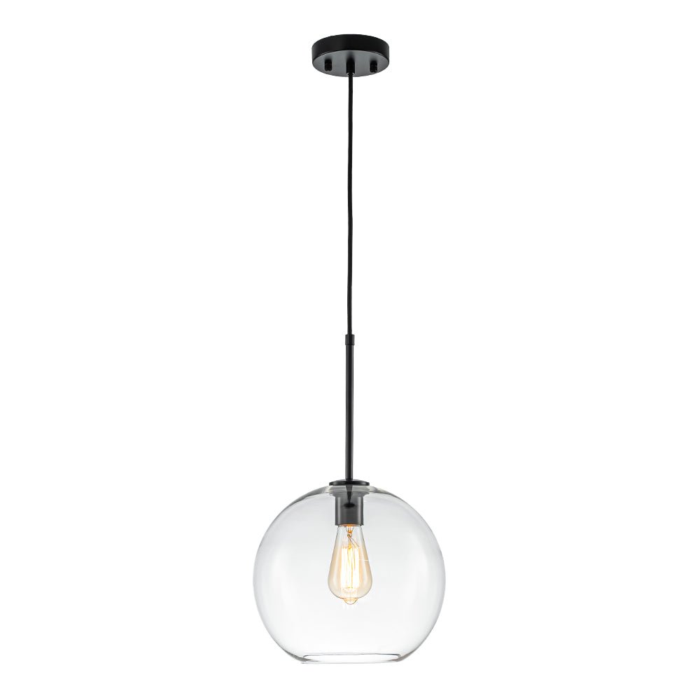 Gloriana Simple Mid-Century Clear Glass Pendant Light - Lamp Copper