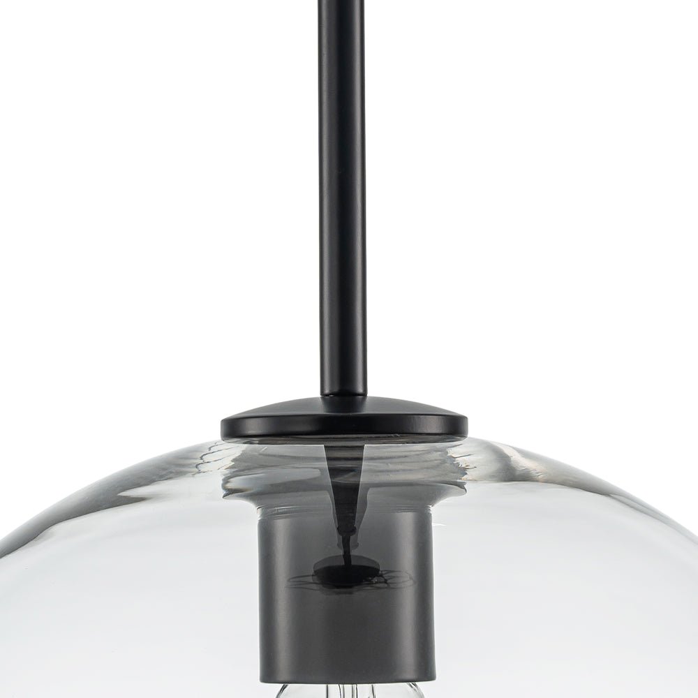 Gloriana Simple Mid-Century Clear Glass Pendant Light - Lamp Copper