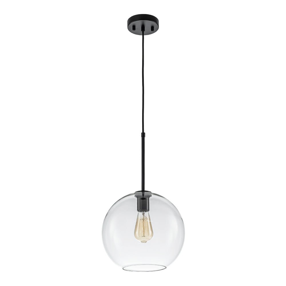 Gloriana Simple Mid-Century Clear Glass Pendant Light - Lamp Copper