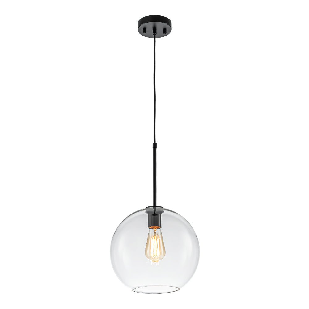 Gloriana Simple Mid-Century Clear Glass Pendant Light - Lamp Copper