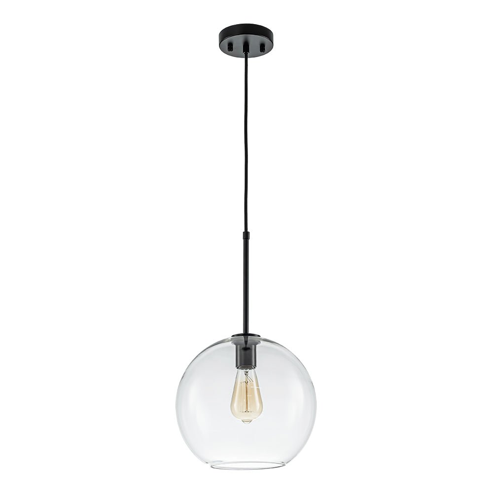Gloriana Simple Mid-Century Clear Glass Pendant Light - Lamp Copper