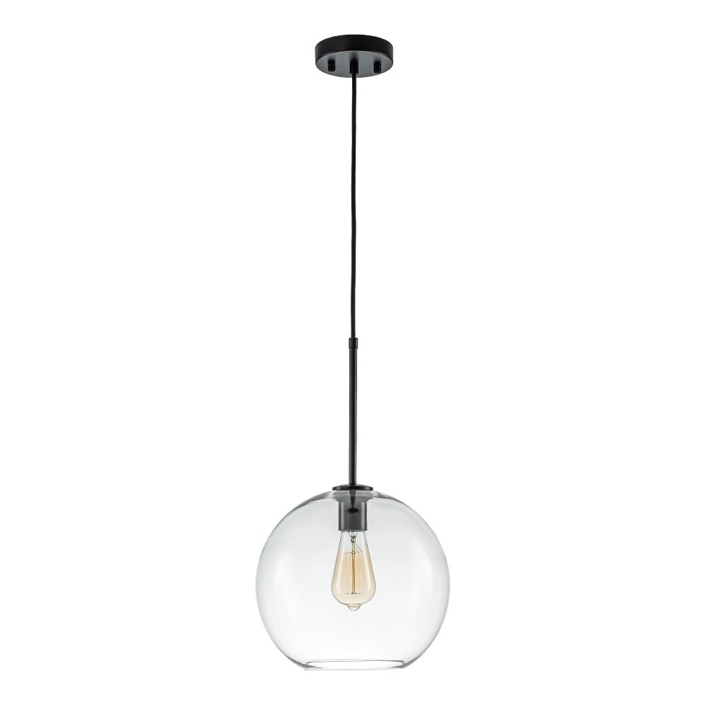 Gloriana Simple Mid-Century Clear Glass Pendant Light - Lamp Copper