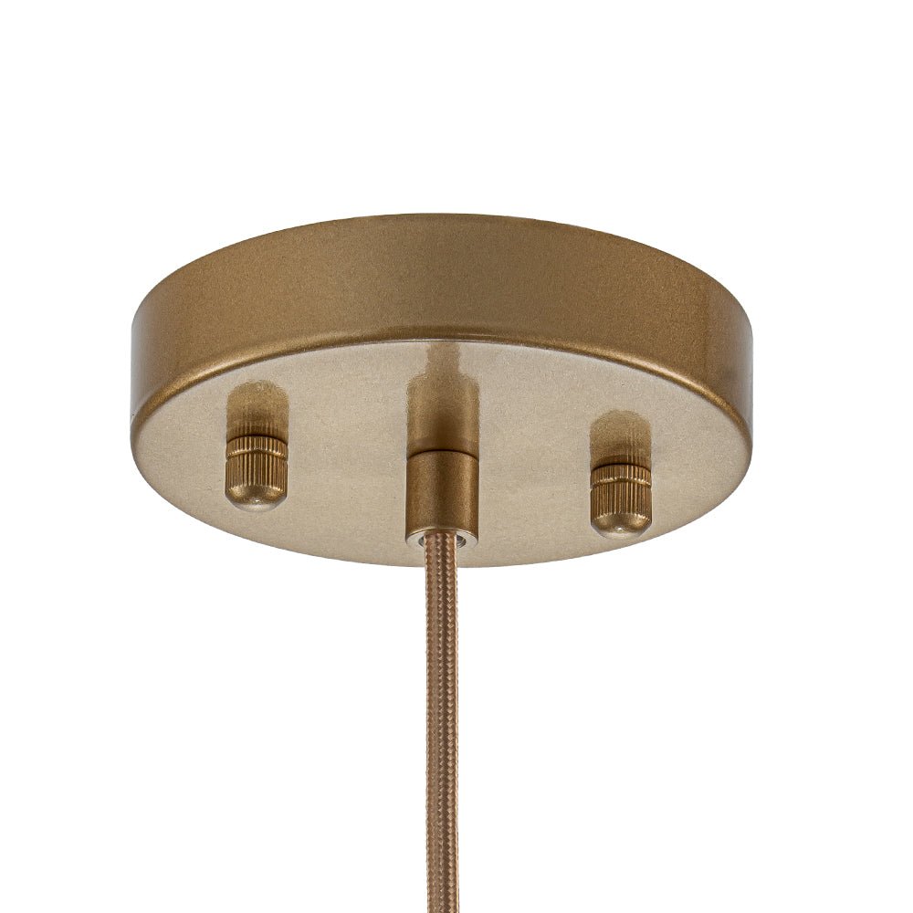 Gloriana Simple Mid-Century Clear Glass Pendant Light - Lamp Copper