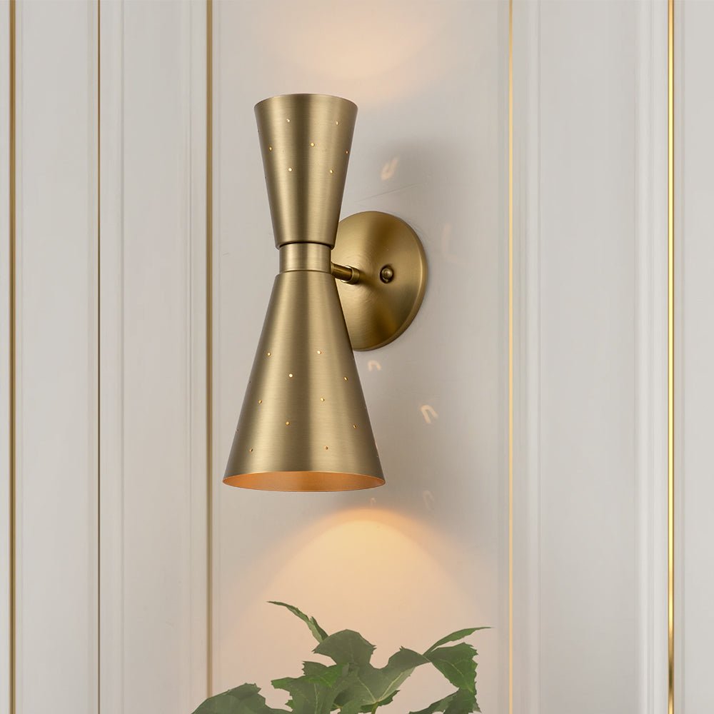 Lunero Metal Hourglass Wall Sconce - Lamp Copper