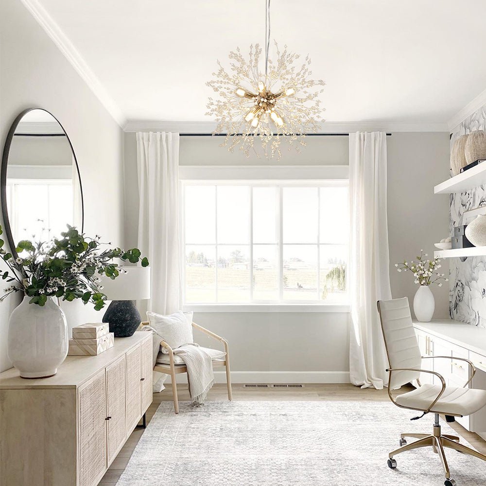 Alvsang Dandelion Crystal Metal Chandelier - Lamp Copper