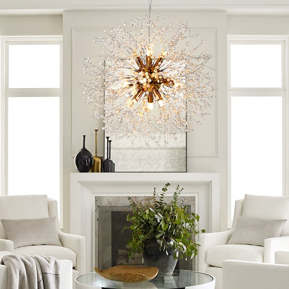 Alvsang Dandelion Crystal Metal Chandelier - Lamp Copper