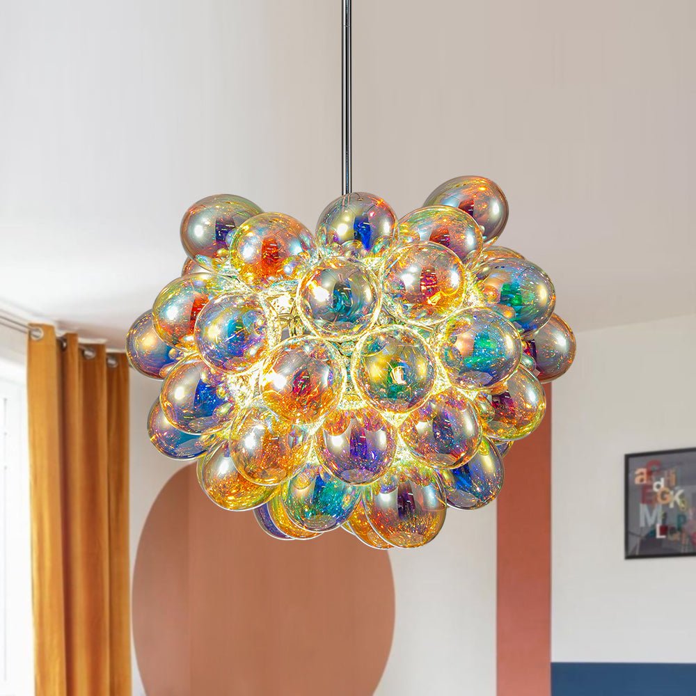 Aevuvya Stylish Bauhaus Cluster Stained Glass Chandelier - Lamp Copper