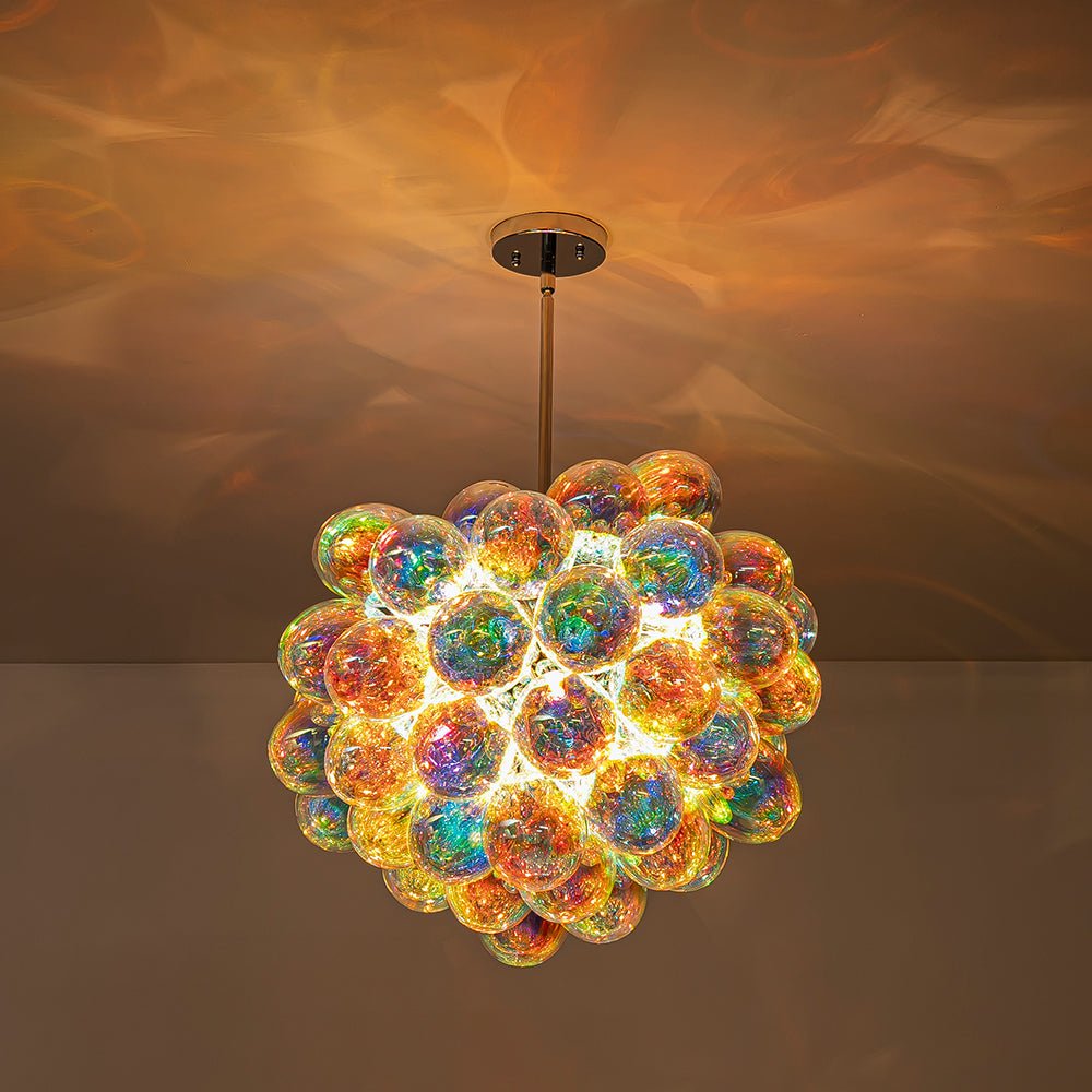 Aevuvya Stylish Bauhaus Cluster Stained Glass Chandelier - Lamp Copper
