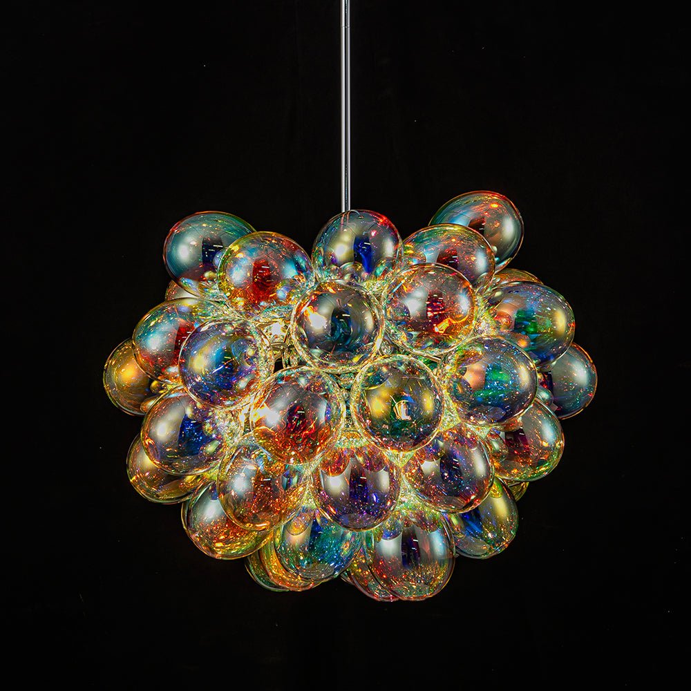 Aevuvya Stylish Bauhaus Cluster Stained Glass Chandelier - Lamp Copper